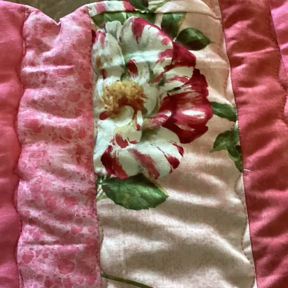 NWT. Hand Crafted Reversible Quilted Baby Bib